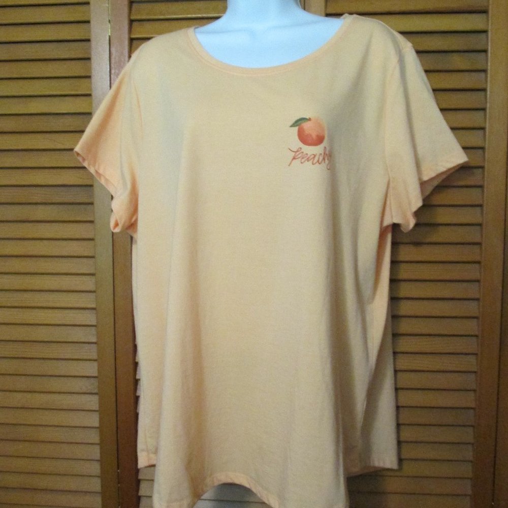 Sonoma top super soft stretchy peach color that says PEACHY like new size XXL